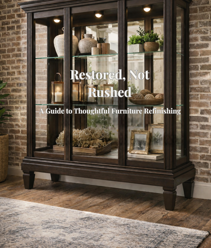 Cover of Restored, Not Rushed: A Guide to Thoughtful Furniture Refinishing